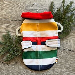 HBC Hudson Bay Dog coat/vest multi-stripe. Size Medium.
